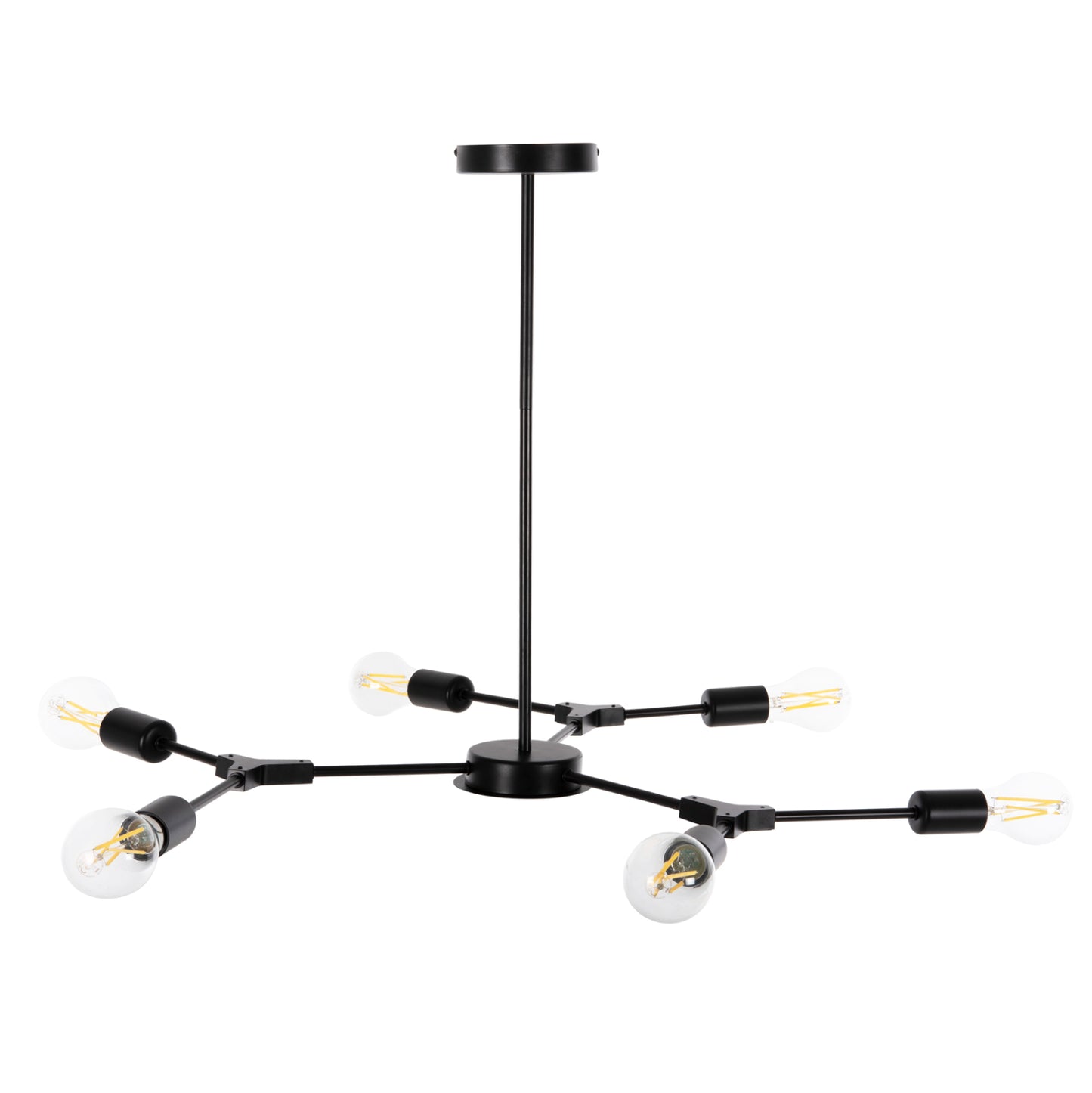 CEILING PENDANT 6-LIGHT FIXTURE HM4125 BLACK METAL 75x75x75Hcm.