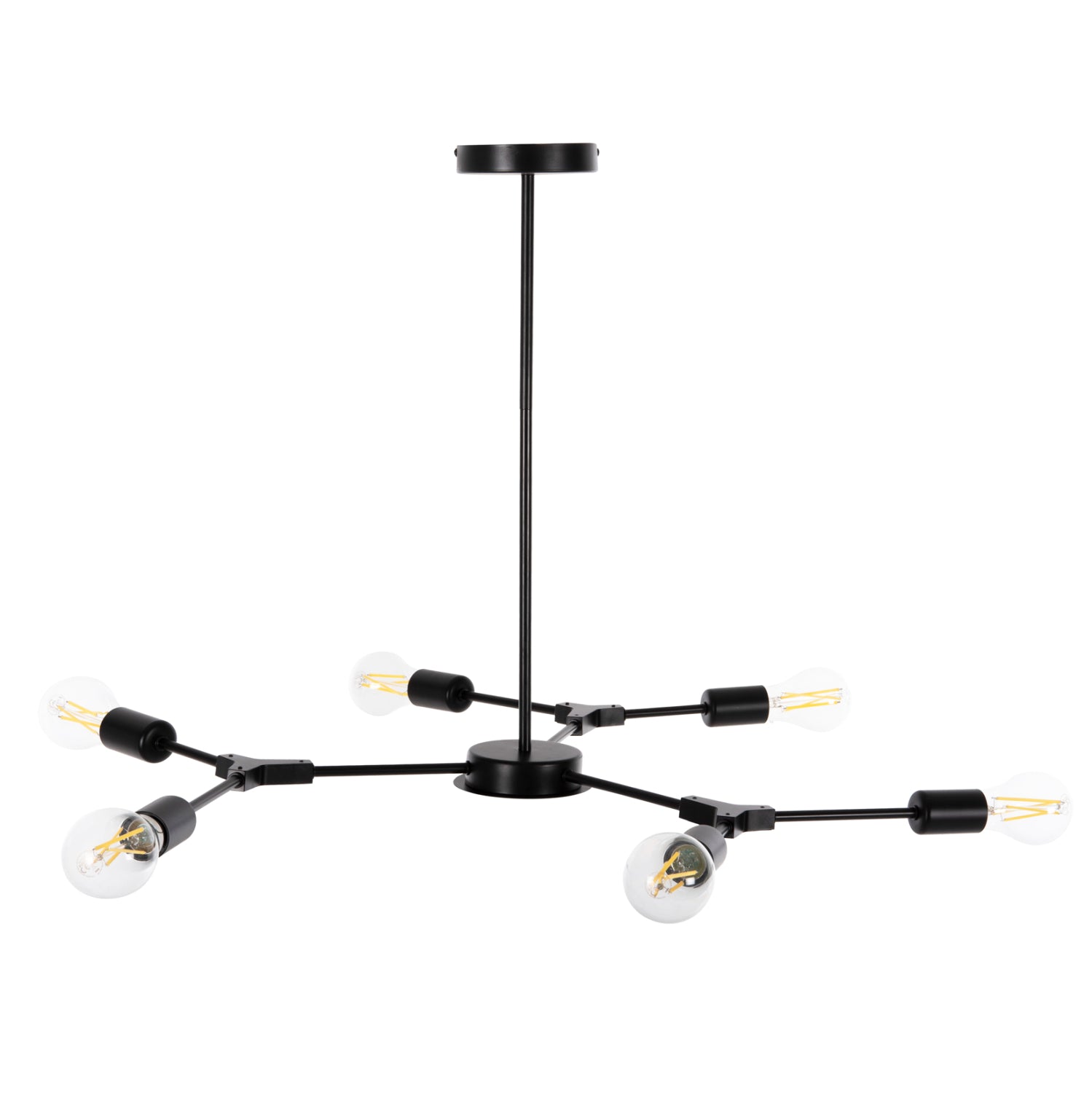 CEILING PENDANT 6-LIGHT FIXTURE HM4125 BLACK METAL 75x75x75Hcm.
