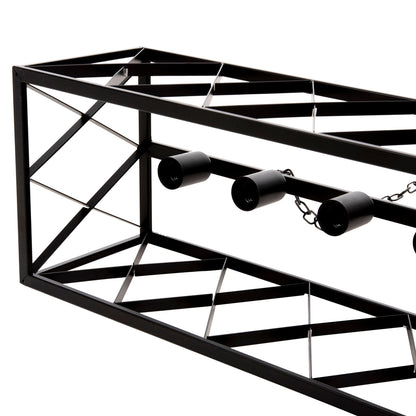 CEILING PENDANT LAMP HM4128 6LIGHTS-BLACK METAL FRAME 77,5x25x101Hcm.