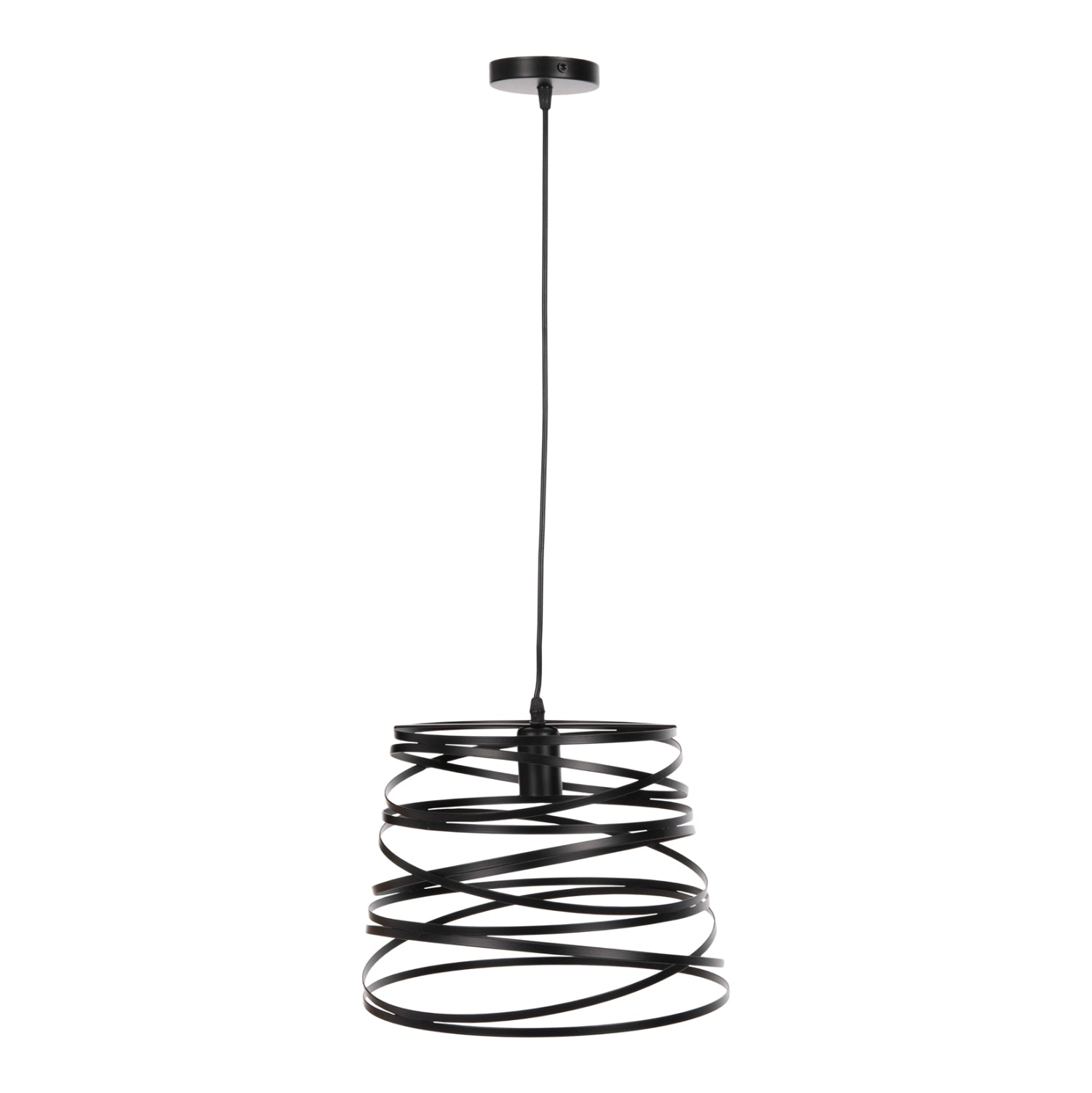 CEILING PENDANT LAMP HM4129 BLACK METAL CYLINDRICAL CAP 22-33x130Hcm.