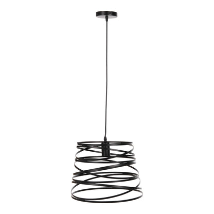 CEILING PENDANT LAMP HM4129 BLACK METAL CYLINDRICAL CAP 22-33x130Hcm.