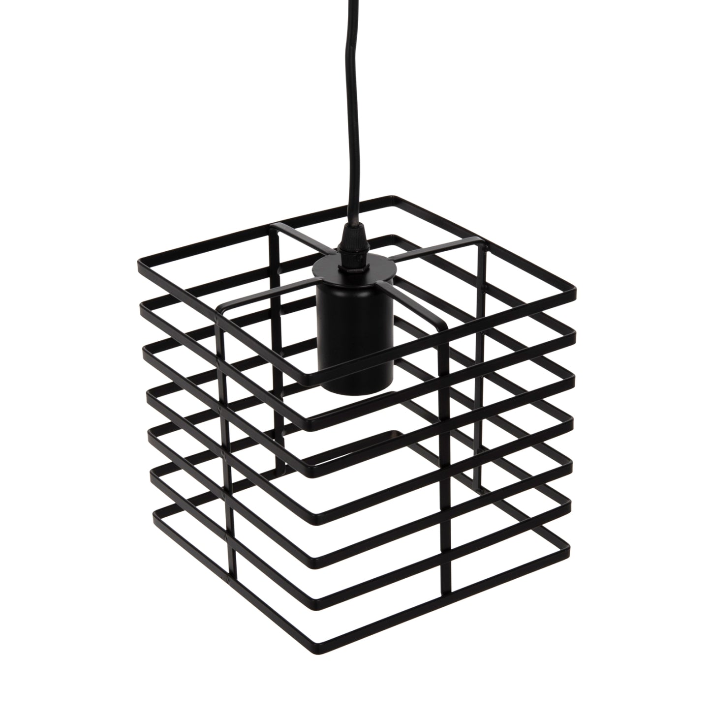 CEILING PENDANT LAMP HM4131 BLACK METAL CAP 16x16x124Hcm.