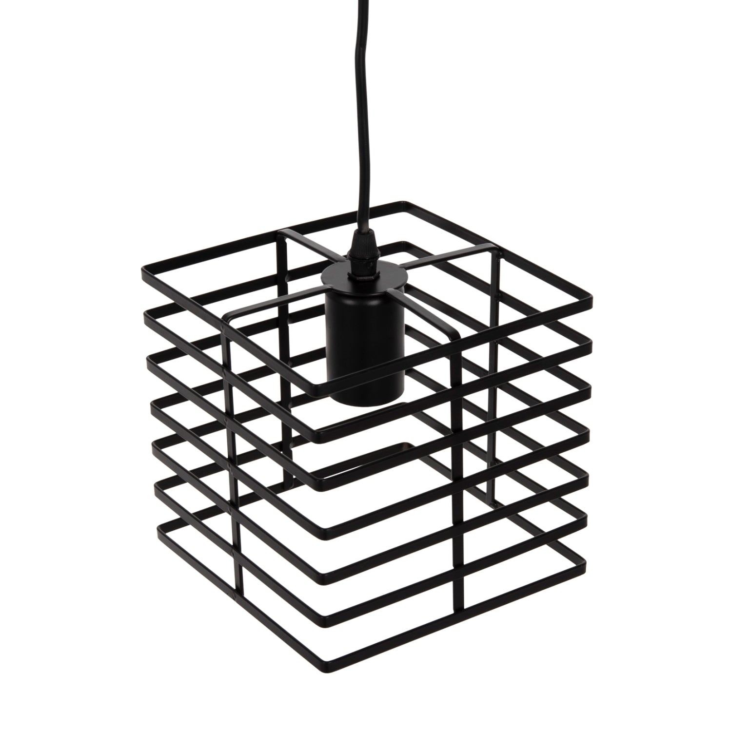CEILING PENDANT LAMP HM4131 BLACK METAL CAP 16x16x124Hcm.