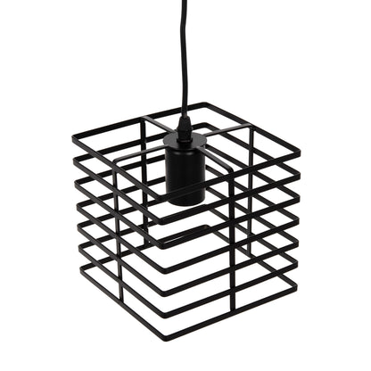CEILING PENDANT LAMP HM4131 BLACK METAL CAP 16x16x124Hcm.