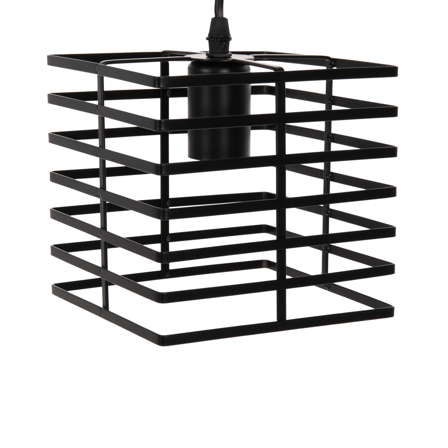 CEILING PENDANT LAMP HM4131 BLACK METAL CAP 16x16x124Hcm.