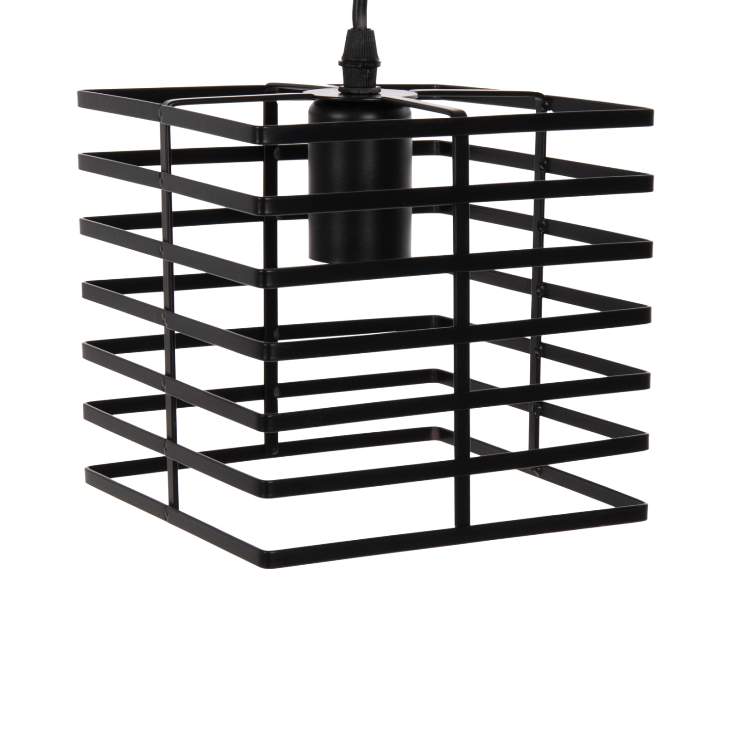 CEILING PENDANT LAMP HM4131 BLACK METAL CAP 16x16x124Hcm.