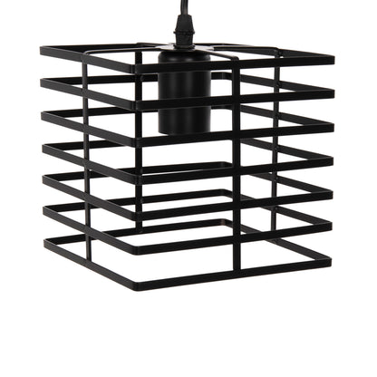 CEILING PENDANT LAMP HM4131 BLACK METAL CAP 16x16x124Hcm.