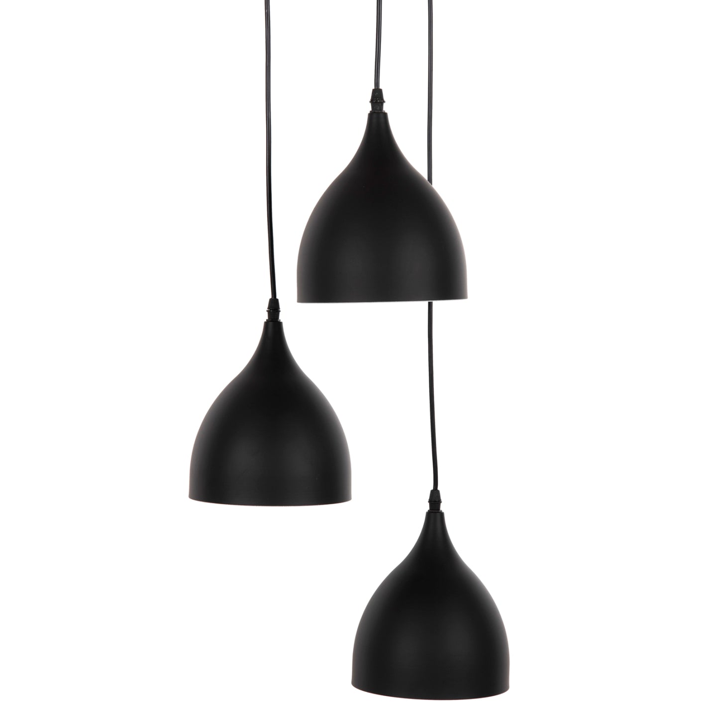 CEILING PENDANT LAMP HM4137 3-LIGHT BLACK METAL Φ33x33-115Hcm.