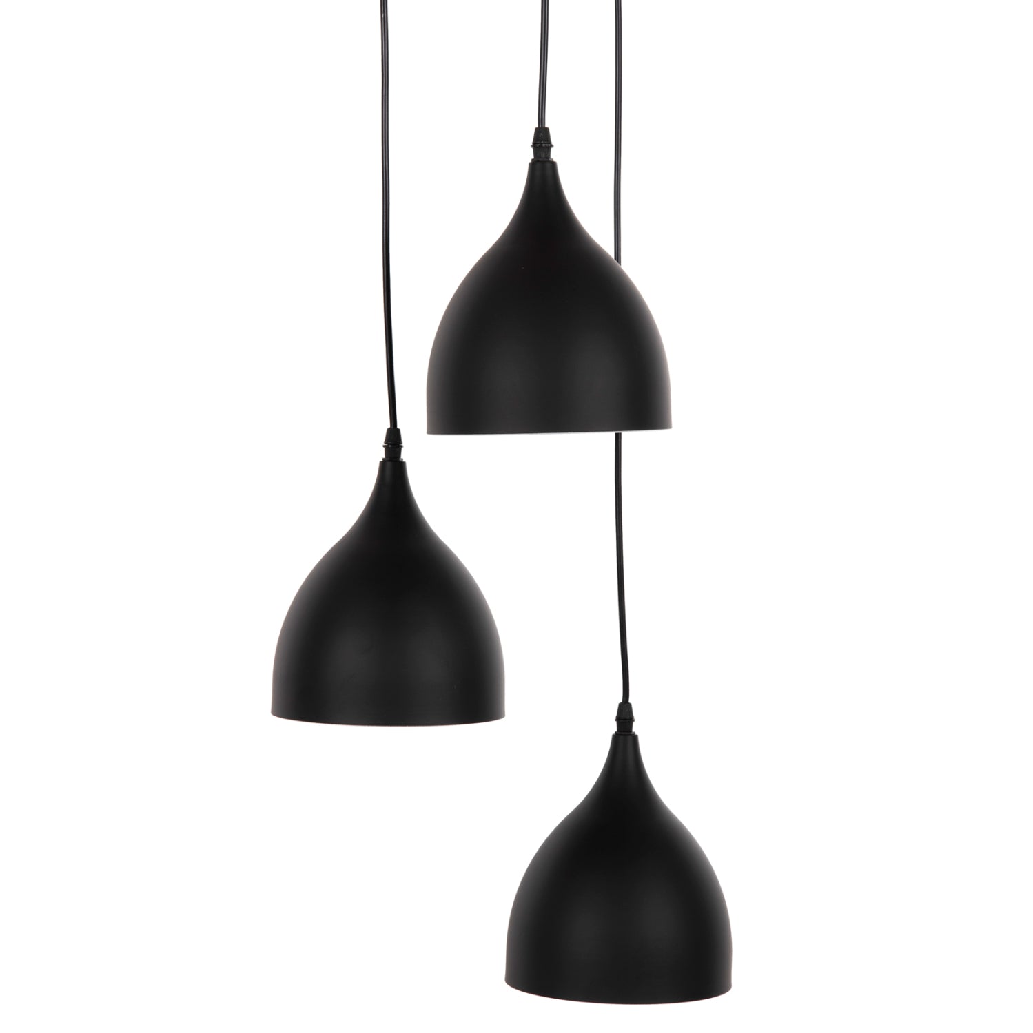 CEILING PENDANT LAMP HM4137 3-LIGHT BLACK METAL Φ33x33-115Hcm.