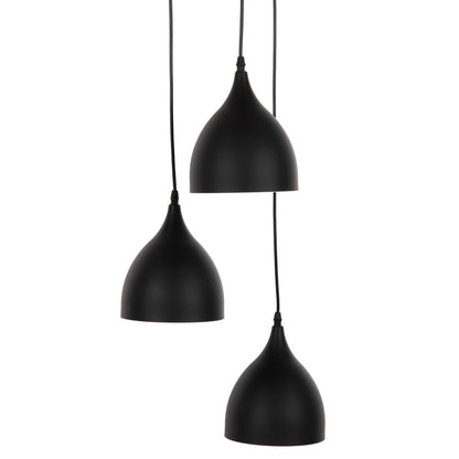 CEILING PENDANT LAMP HM4137 3-LIGHT BLACK METAL Φ33x33-115Hcm.