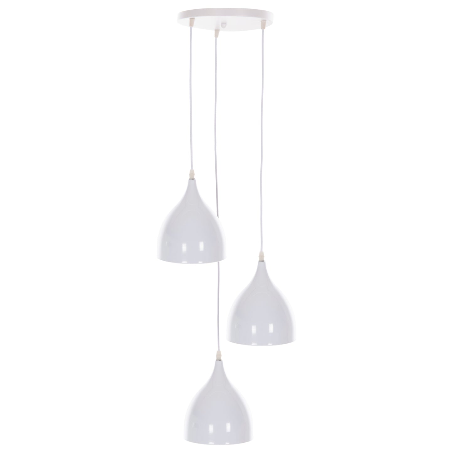 CEILING PENDANT LAMP HM4138 3-LIGHT WHITE METAL Φ33x33-115Hcm.
