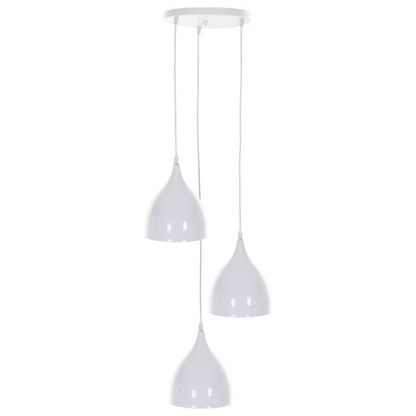 CEILING PENDANT LAMP HM4138 3-LIGHT WHITE METAL Φ33x33-115Hcm.