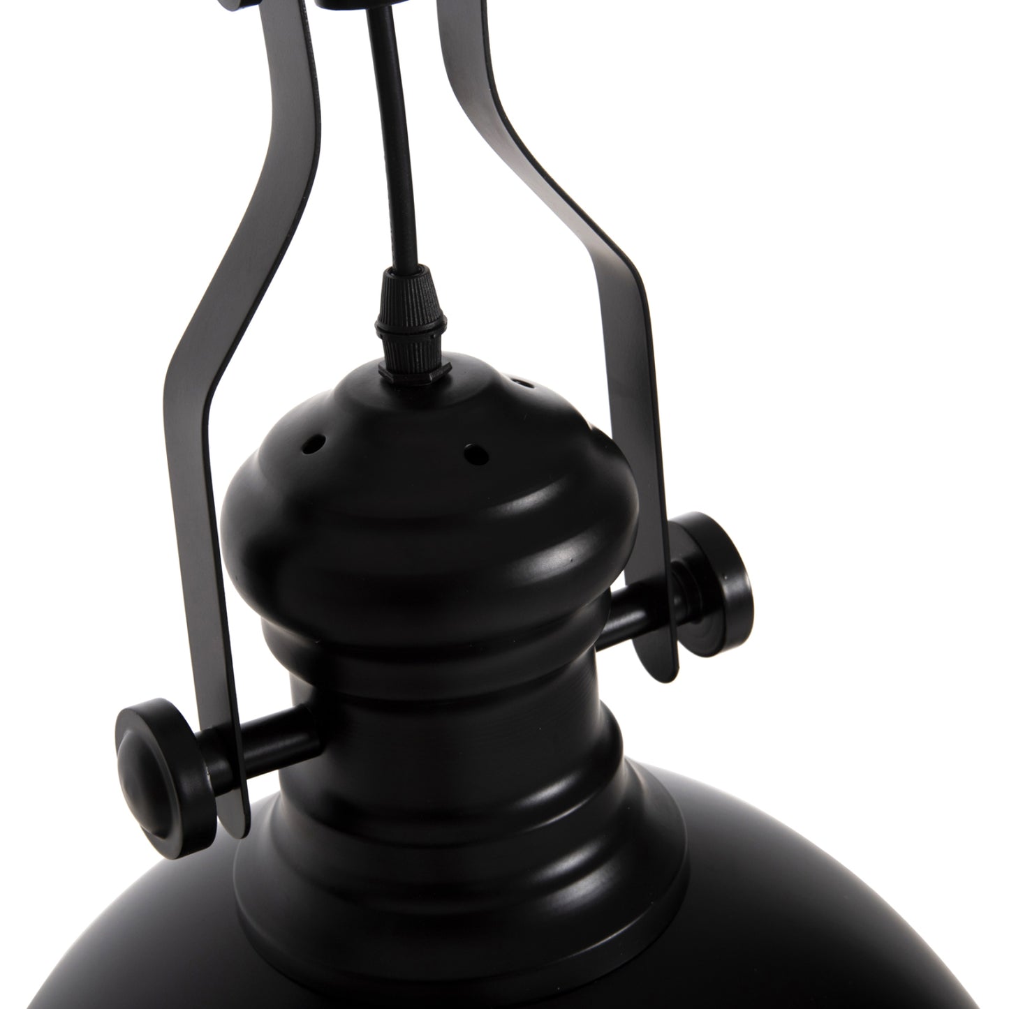 CEILING PENDANT LAMP HM4155 BLACK METAL-WHITE GLASS 30,5x30,5x118H cm.