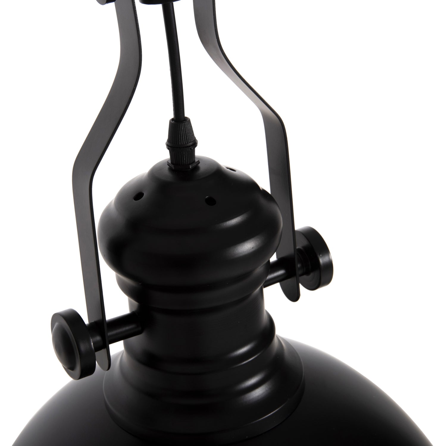 CEILING PENDANT LAMP HM4155 BLACK METAL-WHITE GLASS 30,5x30,5x118H cm.