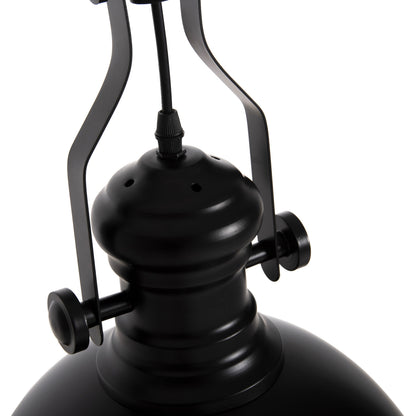 CEILING PENDANT LAMP HM4155 BLACK METAL-WHITE GLASS 30,5x30,5x118H cm.