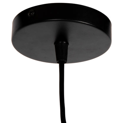 CEILING PENDANT LAMP HM4155 BLACK METAL-WHITE GLASS 30,5x30,5x118H cm.