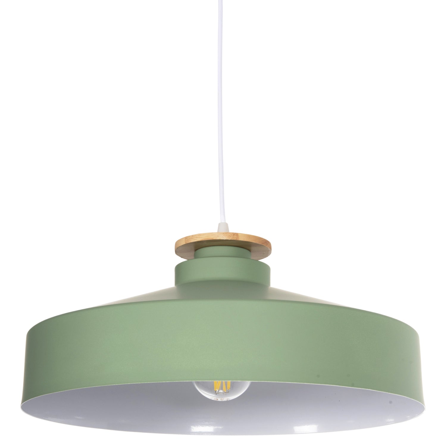CEILING PENDANT LAMP HM4159.05 GREEN METAL CAP Φ40x116Hcm.