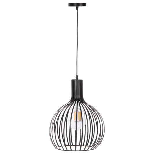 CEILING PENDANT LAMP HM4164 BLACK METAL CAP Φ28x138Hcm.