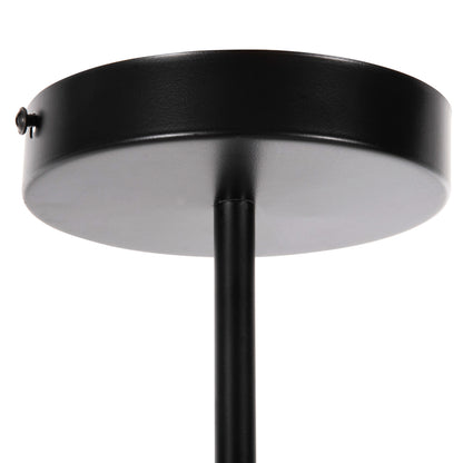 CEILING PENDANT MULTI-LIGHT HM4170 BLACK METAL WHITE GLASS Φ90x97,5Hcm.