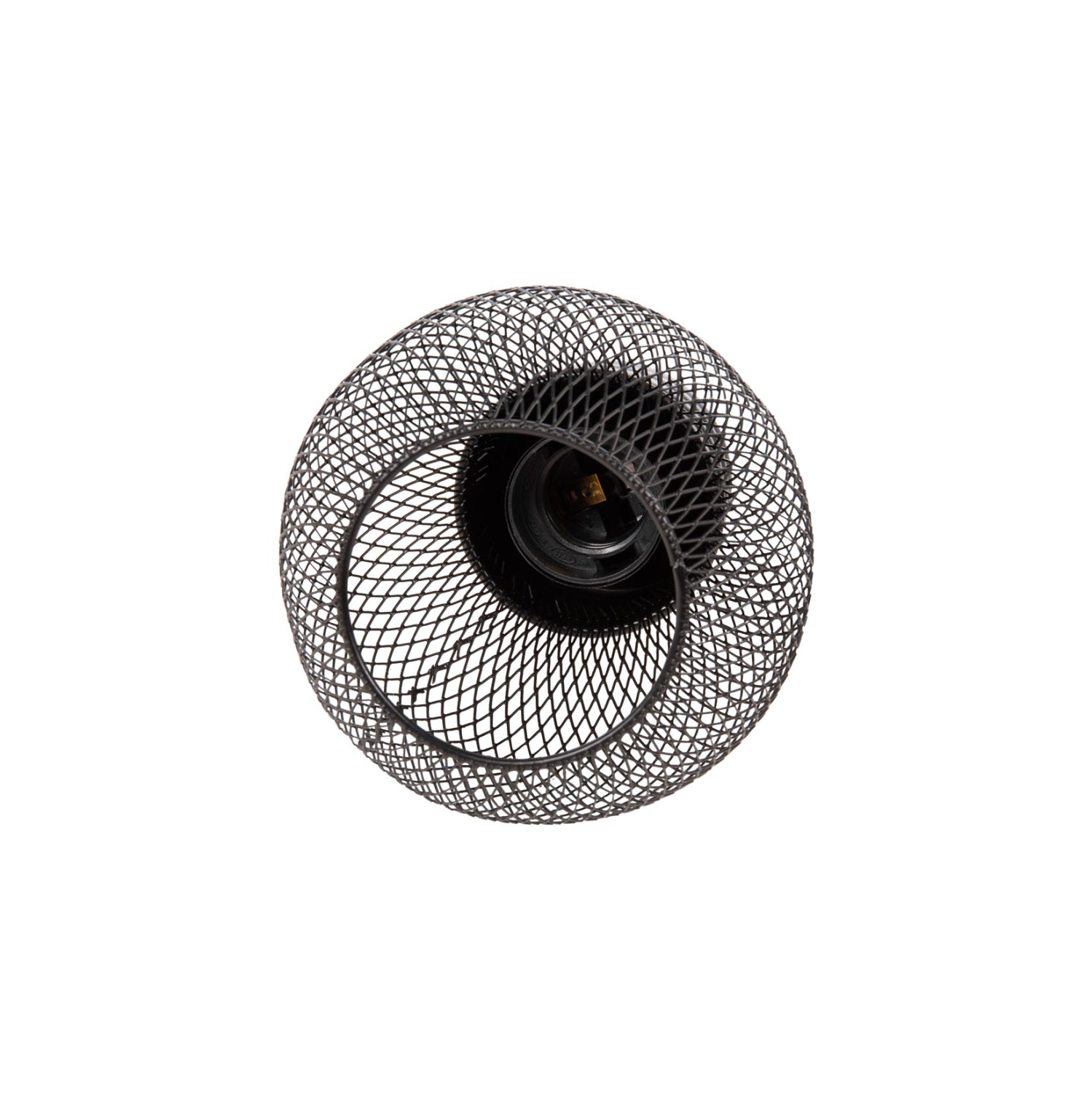 CEILING PENDANT LAMP HM4171 BLACK METAL MESH CAP Φ13x125Hcm.