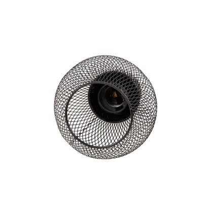 CEILING PENDANT LAMP HM4171 BLACK METAL MESH CAP Φ13x125Hcm.