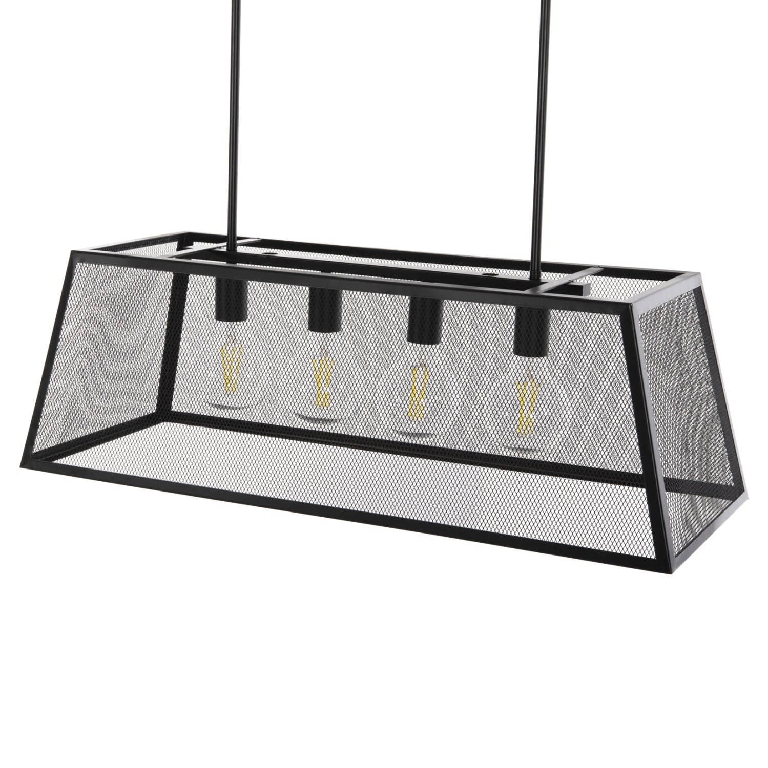 CEILING PENDANT LUMINAIRE HM4179 BLACK METAL 4-LIGHT 78x30,5x26Hcm.
