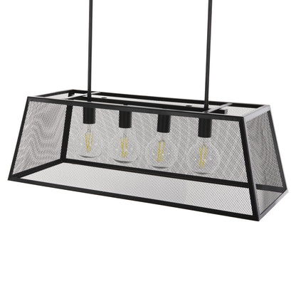 CEILING PENDANT LUMINAIRE HM4179 BLACK METAL 4-LIGHT 78x30,5x26Hcm.