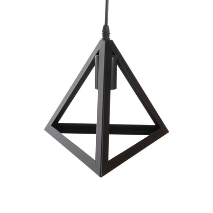 CEILING PENDANT LAMP HM4181 BLACK METAL CAP PYRAMID 15x15x125Hcm.