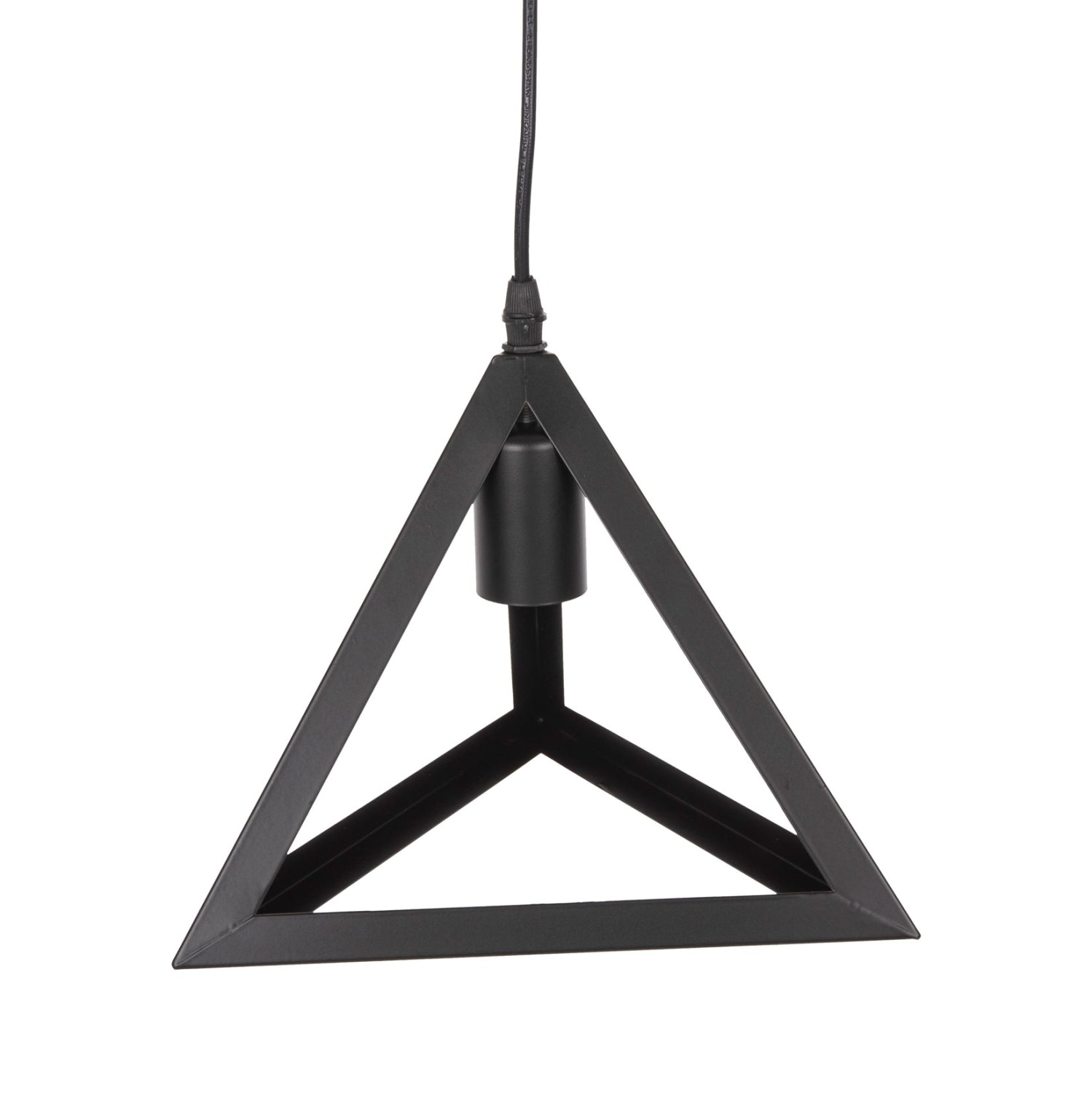 CEILING PENDANT LAMP HM4182 3 BLACK METAL CAPS PYRAMID Φ23x124Hcm.