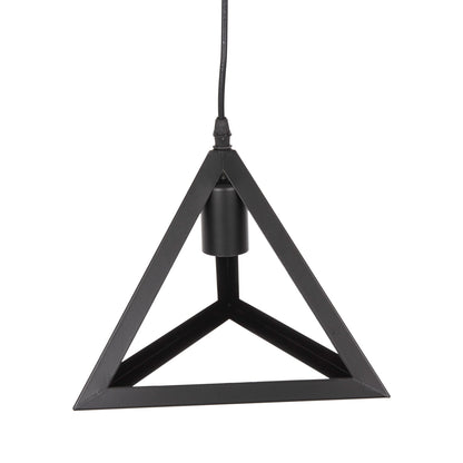CEILING PENDANT LAMP HM4182 3 BLACK METAL CAPS PYRAMID Φ23x124Hcm.