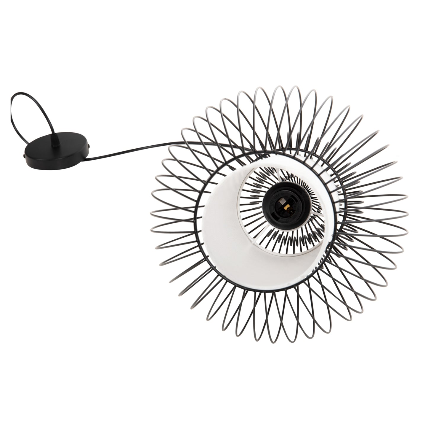 CEILING PENDANT LAMP HM4184 BLACK METAL 26x26x125Hcm.