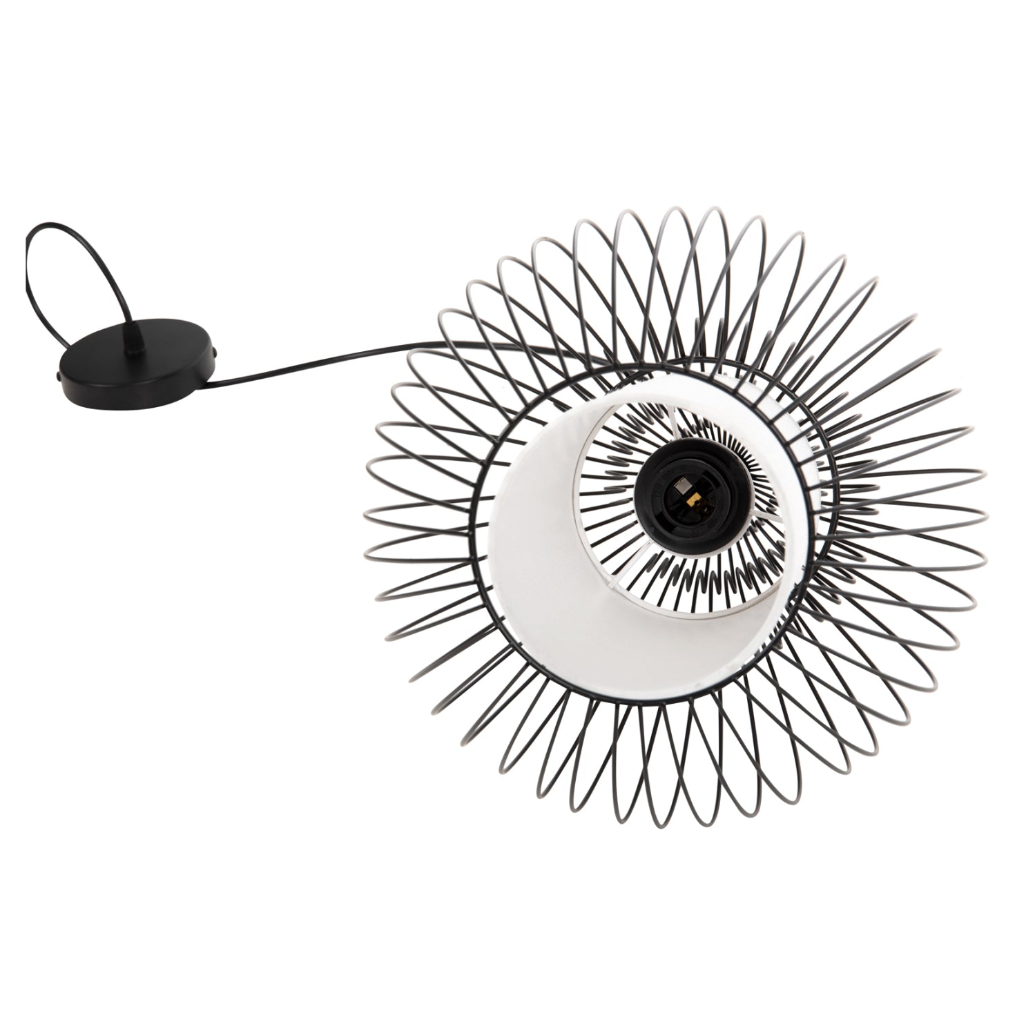 CEILING PENDANT LAMP HM4184 BLACK METAL 26x26x125Hcm.