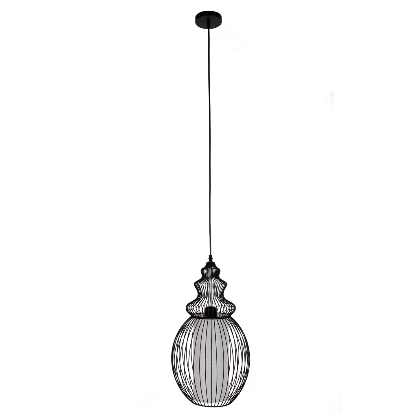 CEILING PENDANT LAMP HM4184 BLACK METAL 26x26x125Hcm.
