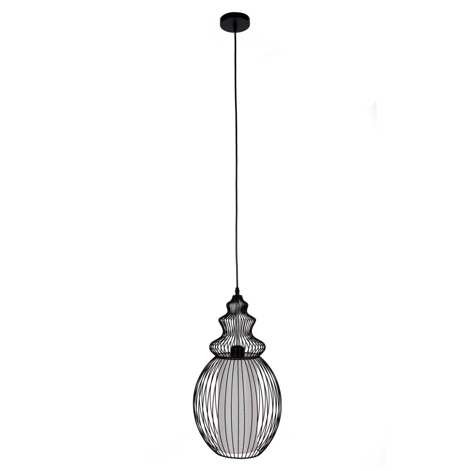 CEILING PENDANT LAMP HM4184 BLACK METAL 26x26x125Hcm.