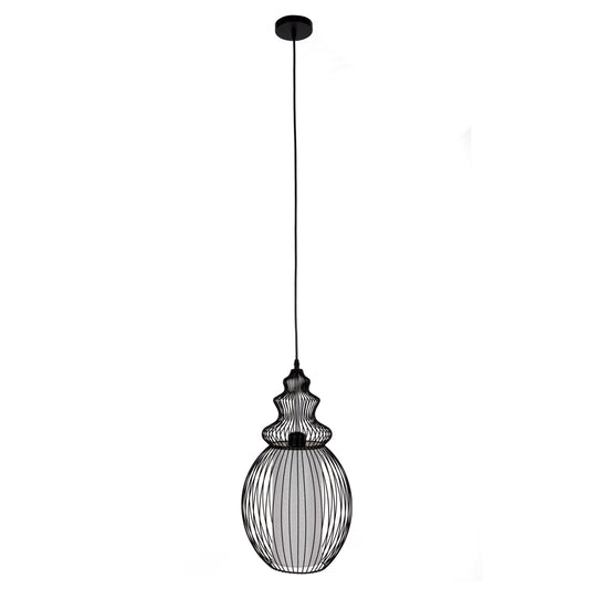 CEILING PENDANT LAMP HM4184 BLACK METAL 26x26x125Hcm.