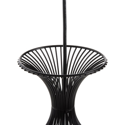 CEILING PENDANT LAMP HM4186 BLACK METAL 20x20x131Hcm.
