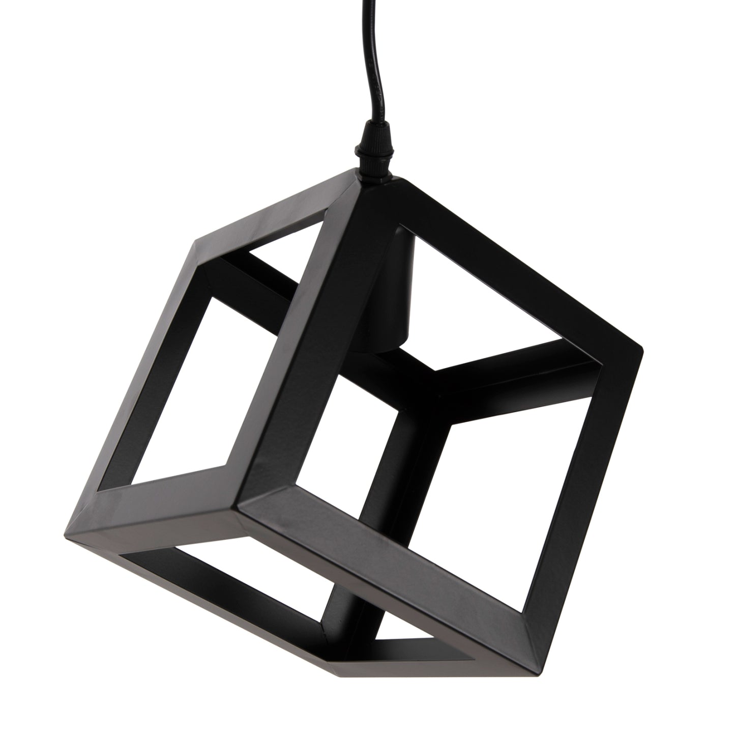 CEILING PENDANT LAMP HM4192 BLACK METAL CUBE 16x16x132Hcm.