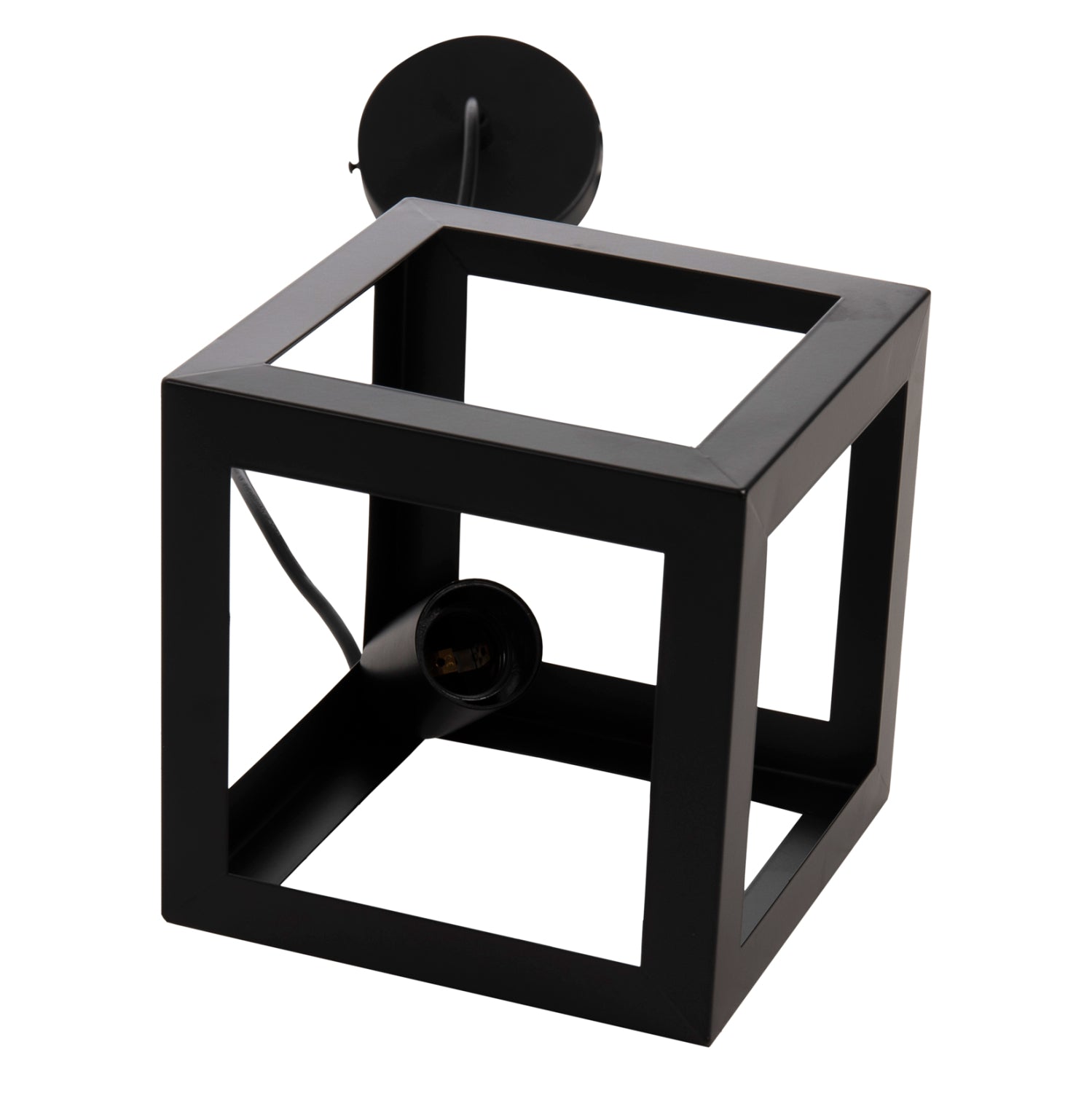 CEILING PENDANT LAMP HM4192 BLACK METAL CUBE 16x16x132Hcm.