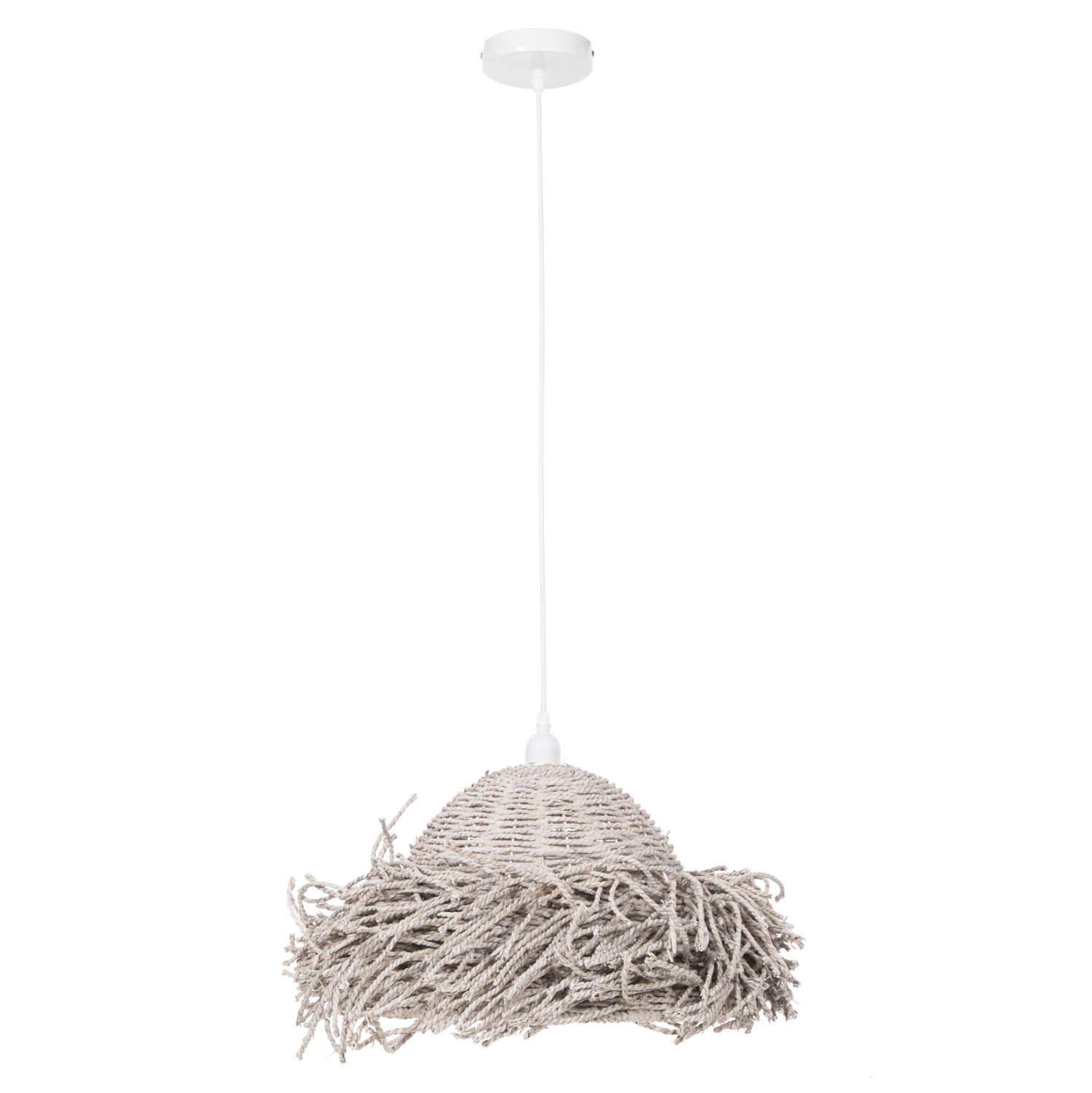 CEILING PENDANT LAMP HM4349 SEAGRASS IN WHITEWASH COLOR Φ50x25-135Hcm.