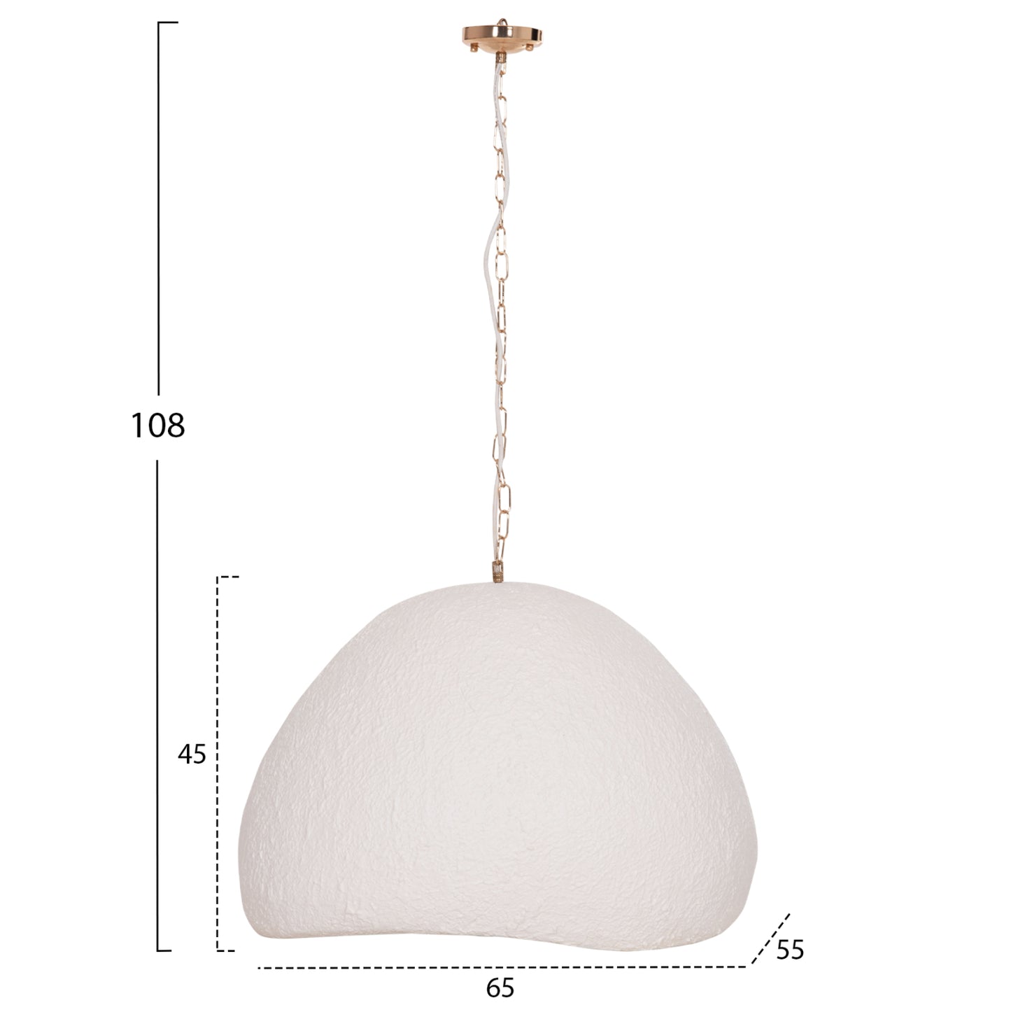 CEILING PENDANT LAMP JAYLEN HM4703.02L FIBER CEMENT IN WHITE 65x55x45Hcm