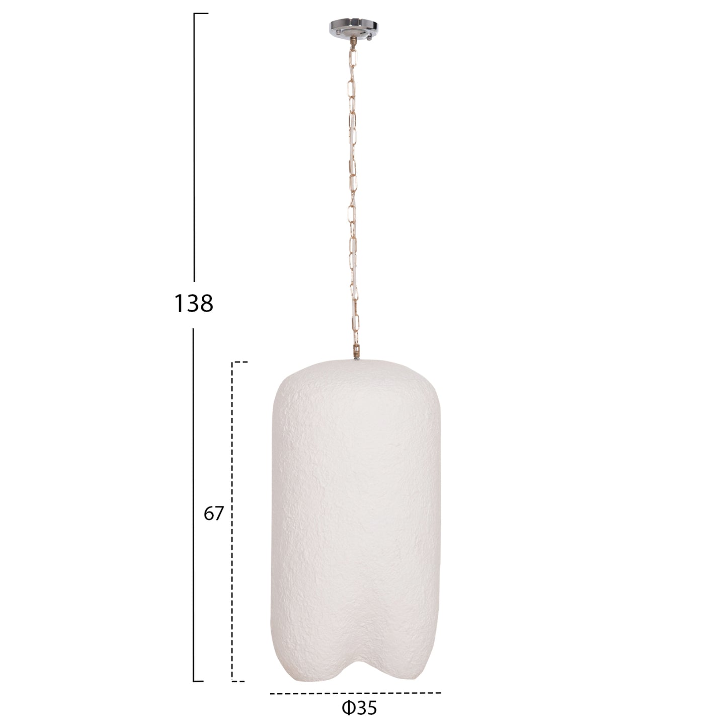 CEILING PENDANT LAMP LOGKY HM4704.02L FIBER CEMENT IN WHITE 35x35x67Hcm.
