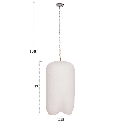 CEILING PENDANT LAMP LOGKY HM4704.02L FIBER CEMENT IN WHITE 35x35x67Hcm.