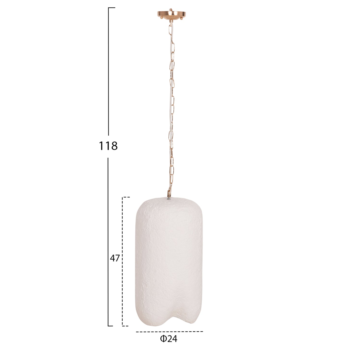 CEILING PENDANT LAMP LOGKY HM4704.02S FIBER CEMENT IN WHITE Φ24x47Hcm