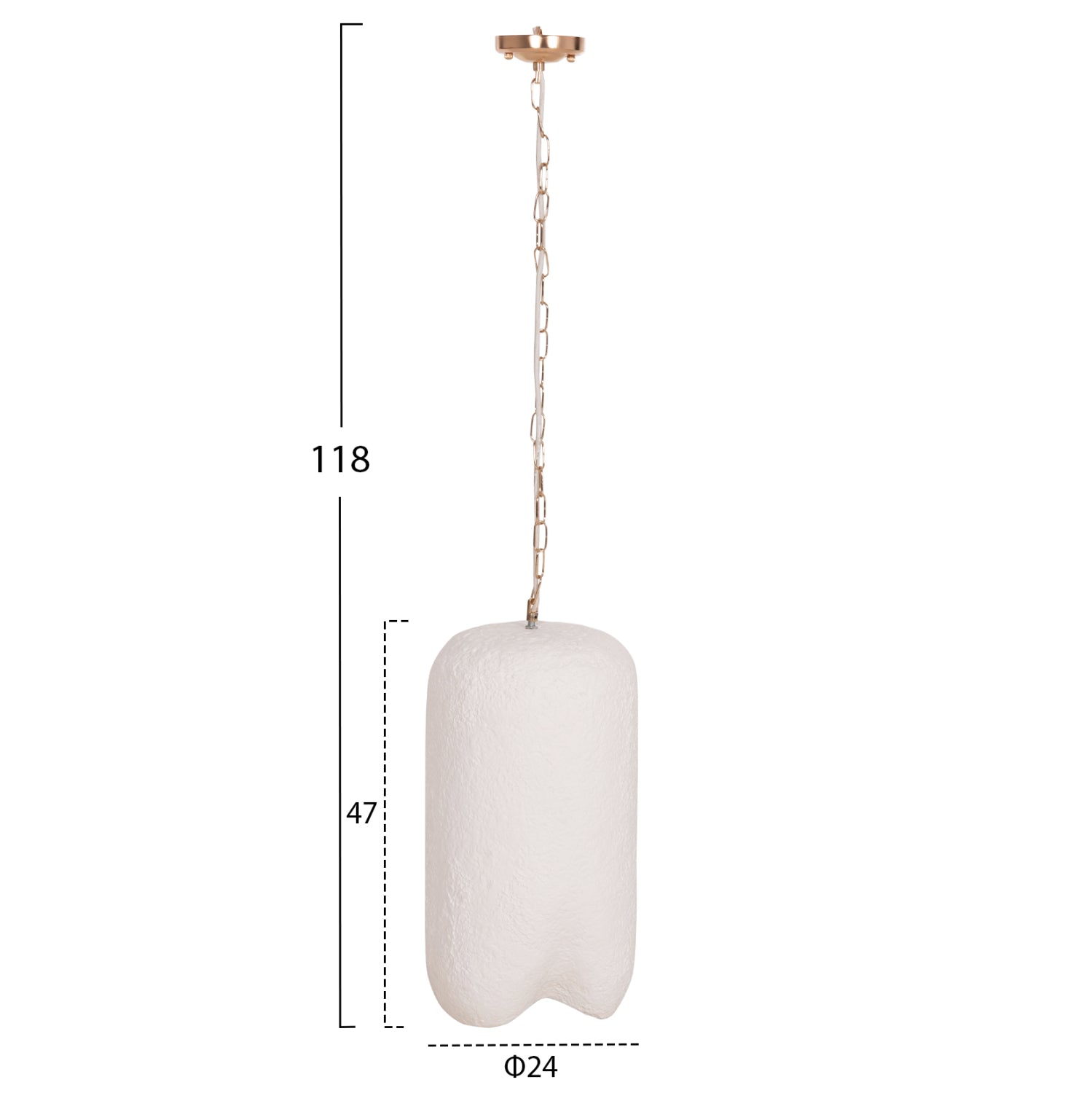 CEILING PENDANT LAMP LOGKY HM4704.02S FIBER CEMENT IN WHITE Φ24x47Hcm