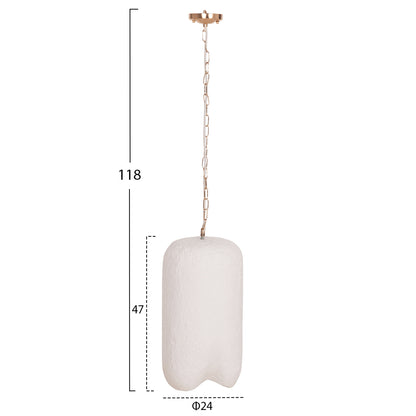 CEILING PENDANT LAMP LOGKY HM4704.02S FIBER CEMENT IN WHITE Φ24x47Hcm