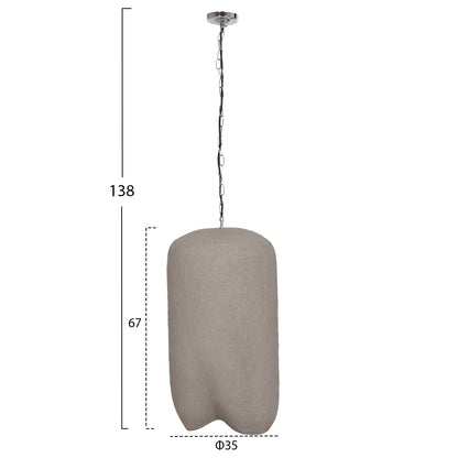 CEILING PENDANT LAMP LOGKY HM4704.03L FIBER CEMENT IN GREY 35x35x67Hcm.