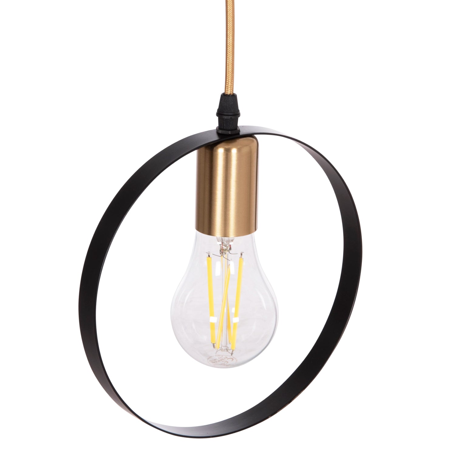 CEILING PENDANT LAMP KRENT HM7425.11 BLACK-GOLD 20x4x125Hcm.