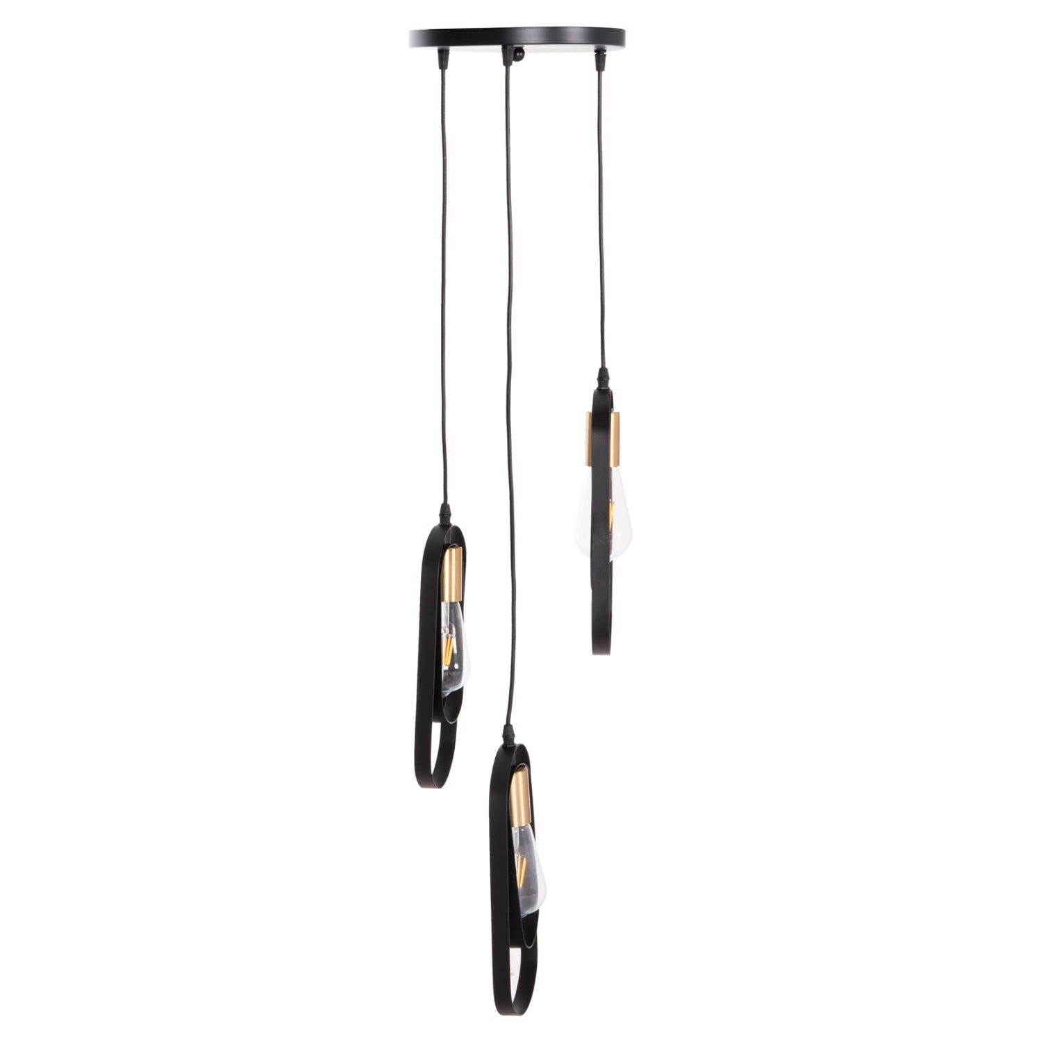 CEILING PENDANT LAMP BIUT HM7528.11 BLACK METAL-GOLD SOCKET Φ23x139Hcm.