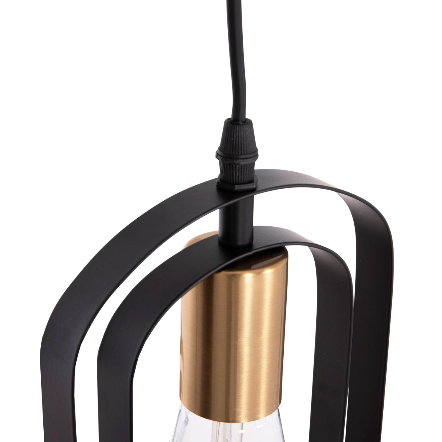 CEILING PENDANT LAMP BIUT HM7528.11 BLACK METAL-GOLD SOCKET Φ23x139Hcm.