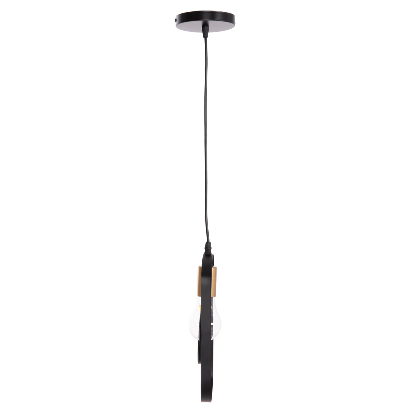 CEILING PENDANT LAMP BIUT HM7537.11 BLACK METAL-GOLD SOCKET 15.5x4x130Hcm.